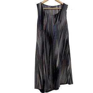 FLYING 7 Montreal dress sleeveless lightweight multi neutral tones asymmetric M